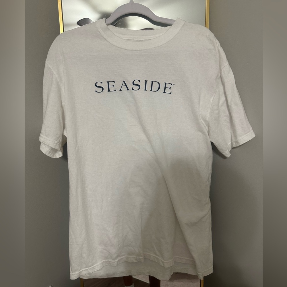Seaside Style White Short Sleeve T-Shirt Size L